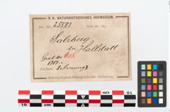 Etikett zu Bronzemelonenarmreif (NHMW-PRAE-025581)